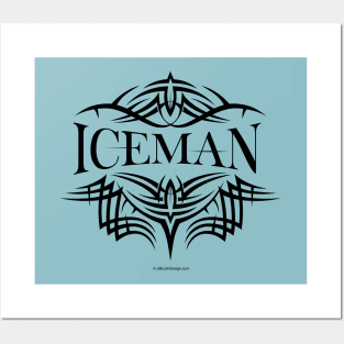 Tribal Hockey Tattoo (Iceman) - ice hockey player Posters and Art